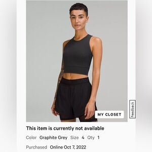 Mesh-Back Training
Cropped Tank Top
Colour graphite grey
Size 4